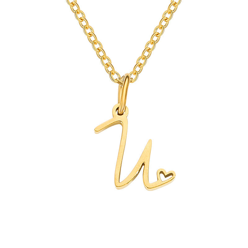 Collar con Inicial y Corazón | Oro