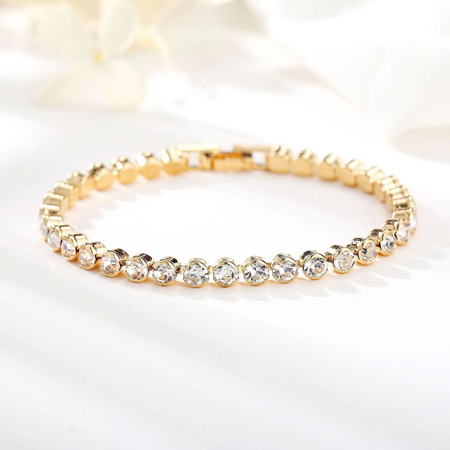 Pulsera Tennis Corte Redondo | Oro