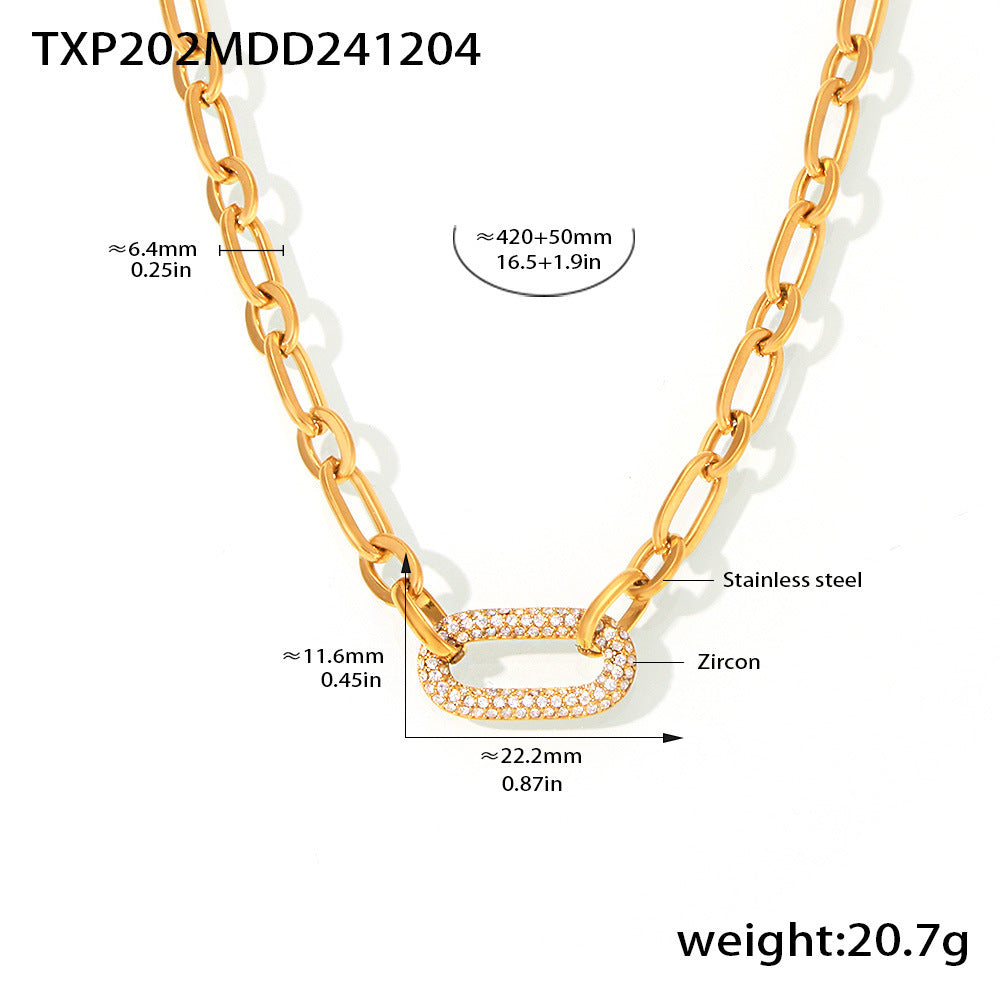 Set de Joyas de Cadena Gruesa Pavé | Oro