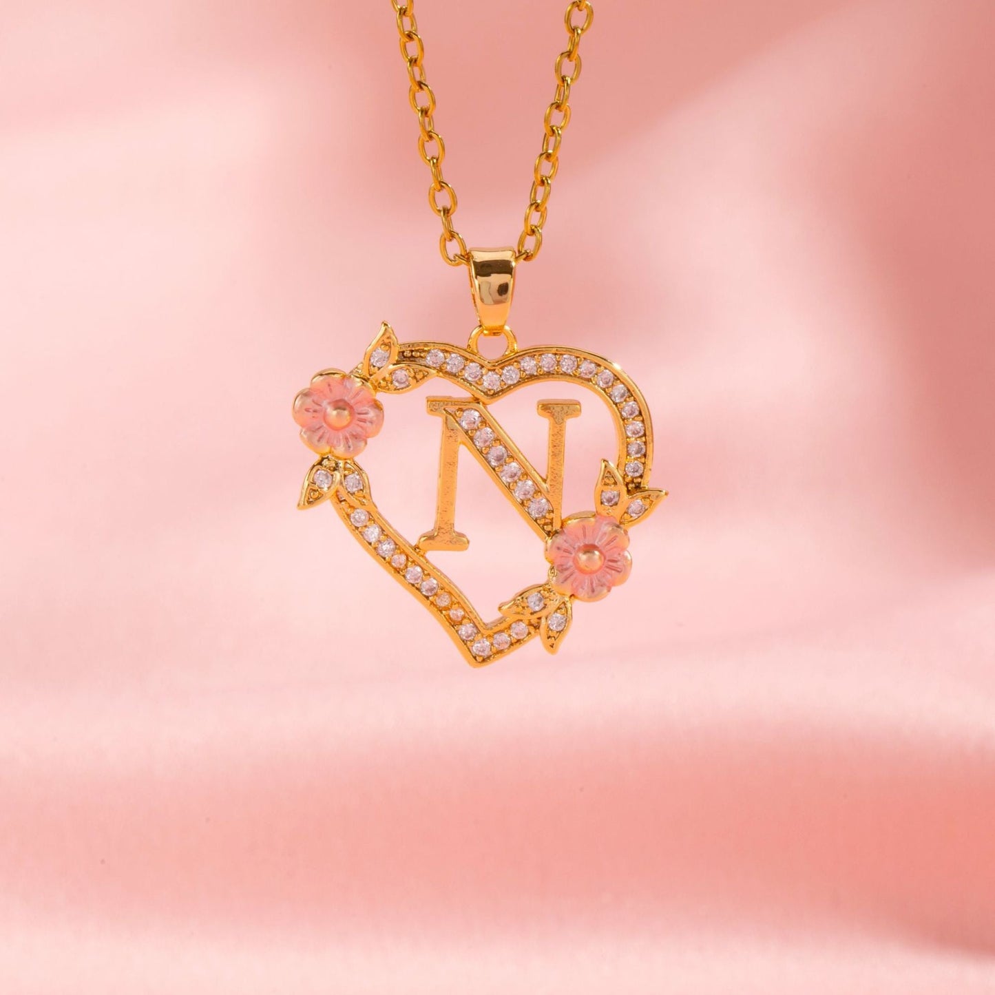 Collar con Inicial y Dije Floral | Oro