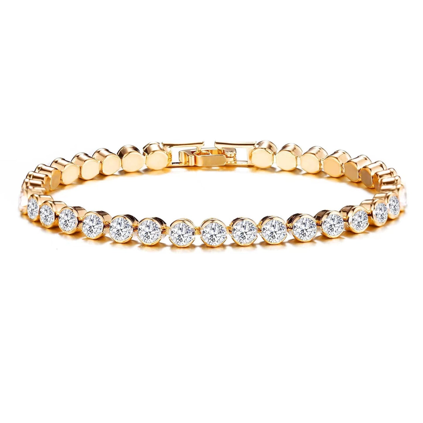 Pulsera Tennis Corte Redondo | Oro