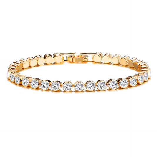 Pulsera Tennis Corte Redondo | Oro