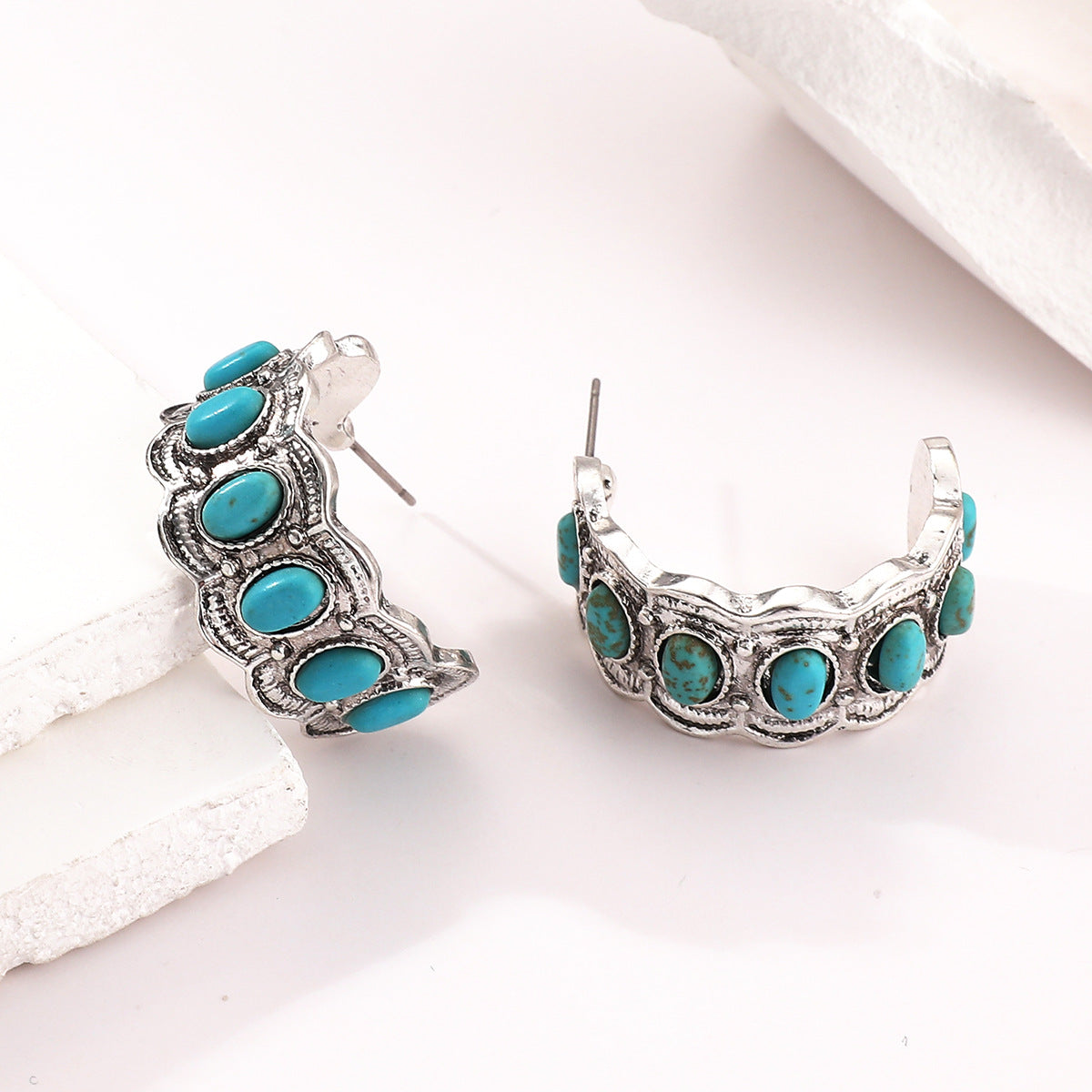 Aretes Azurella Shoreline | Oro blanco