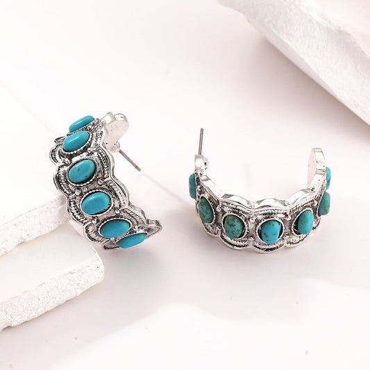 Aretes Azurella Shoreline | Oro blanco