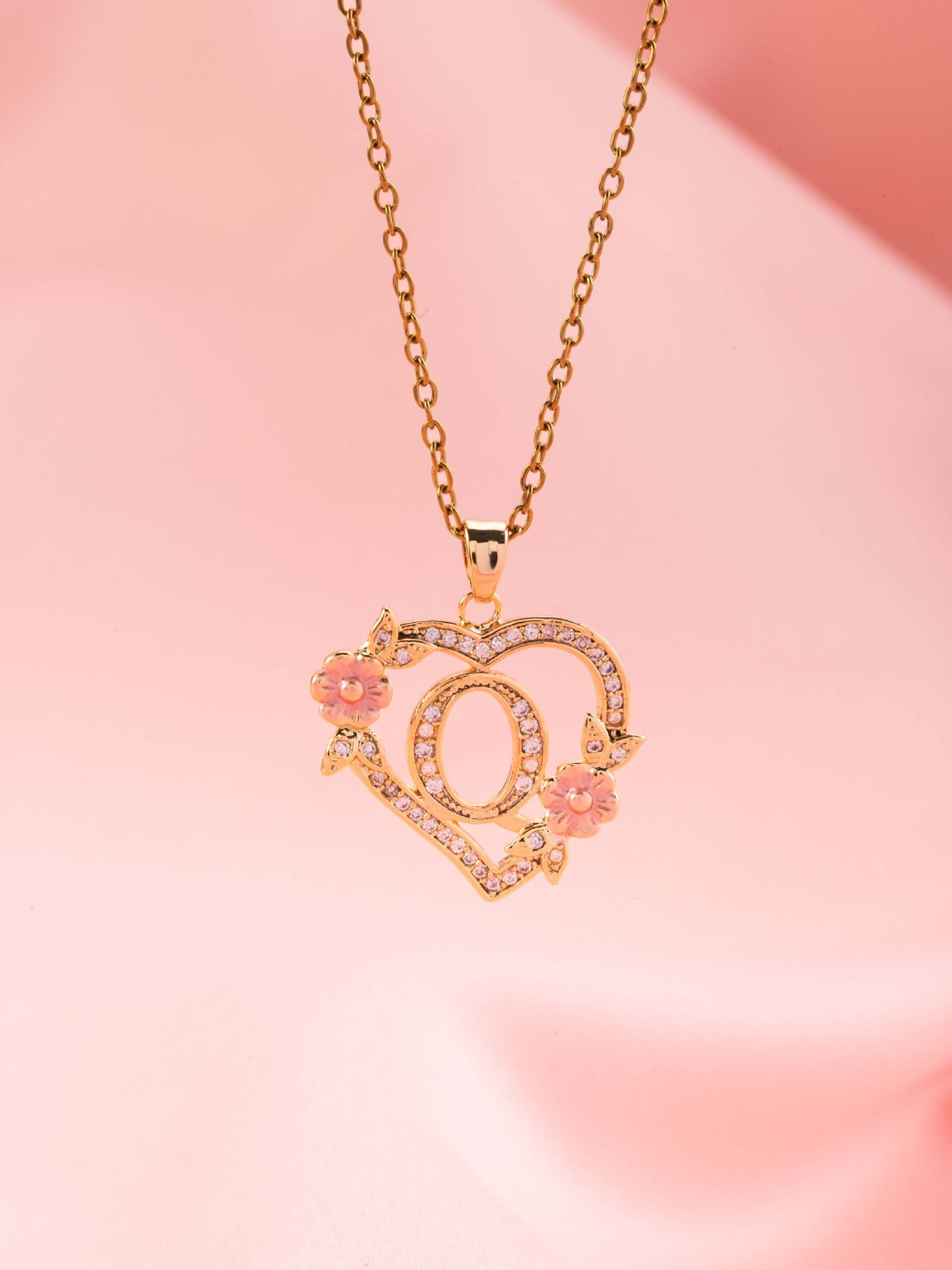 Collar con Inicial y Dije Floral | Oro
