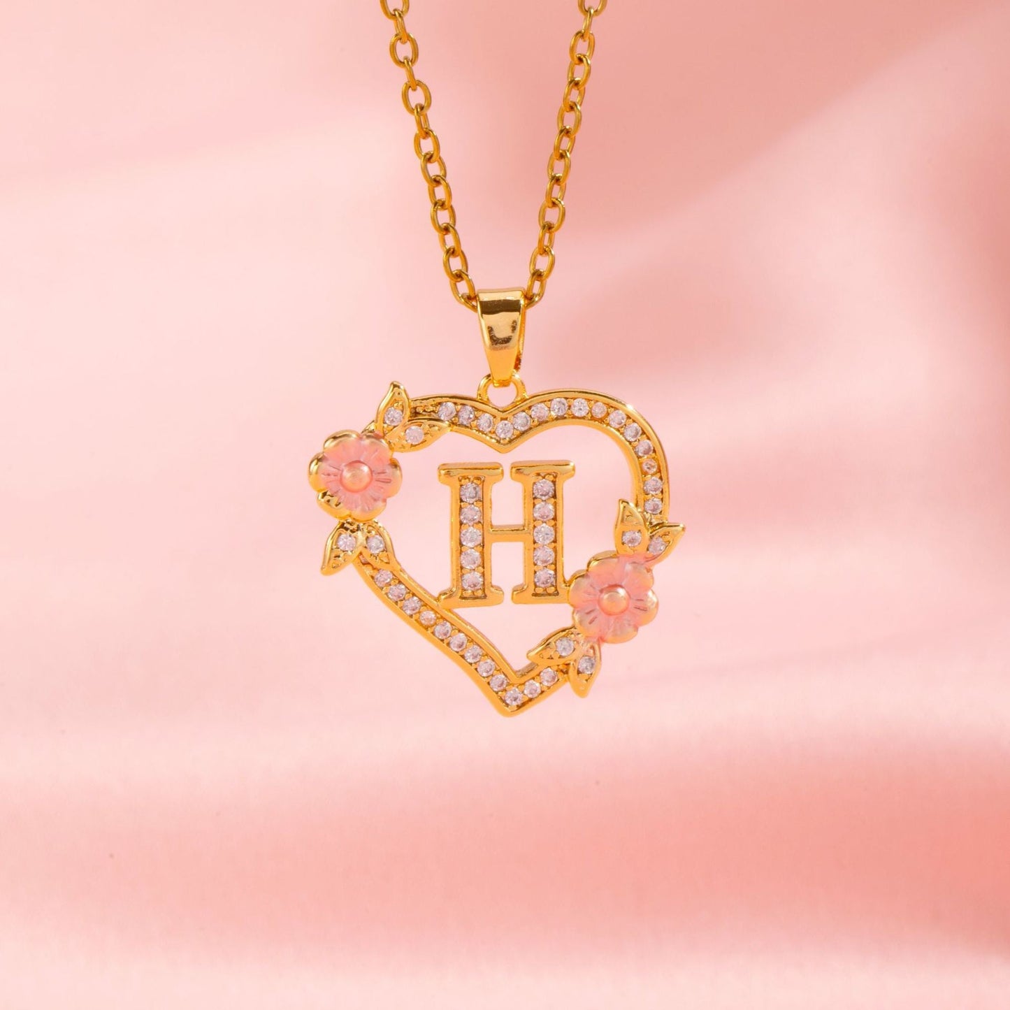 Collar con Inicial y Dije Floral | Oro