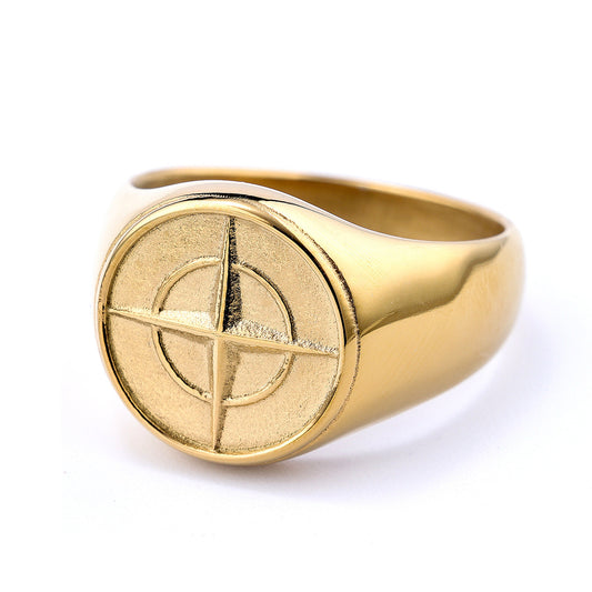 Anillo de Sello Clásico Brújula | Oro