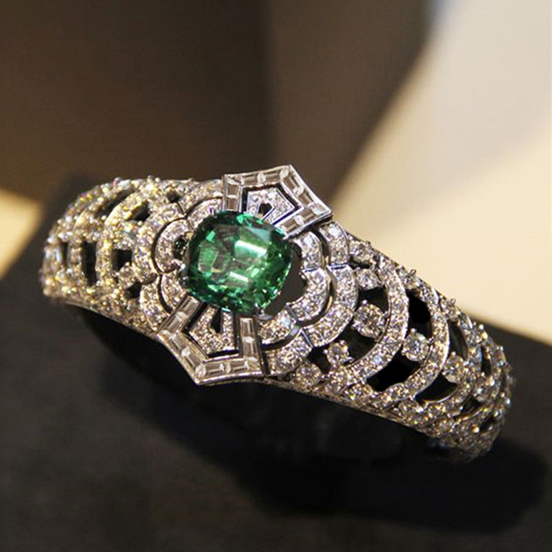 Anillo Esmeralda Art Deco | Oro blanco