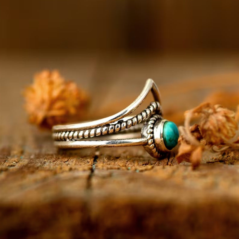 Anillo de Turquesa con Cuentas Velora | Oro