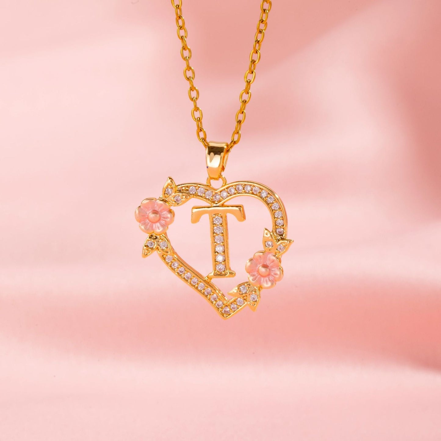 Collar con Inicial y Dije Floral | Oro