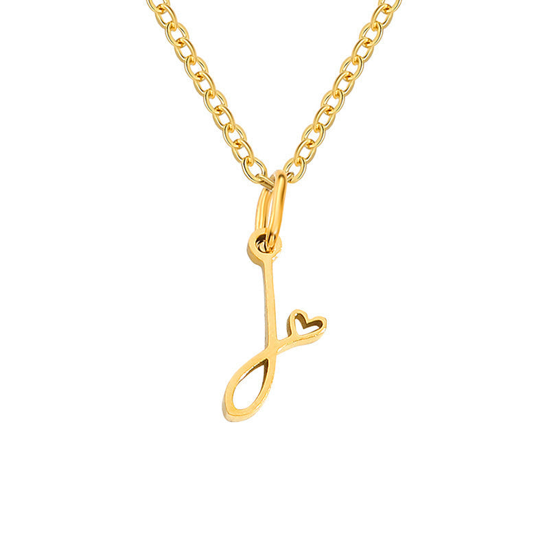 Collar con Inicial y Corazón | Oro