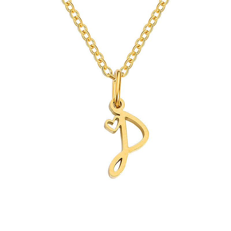 Collar con Inicial y Corazón | Oro
