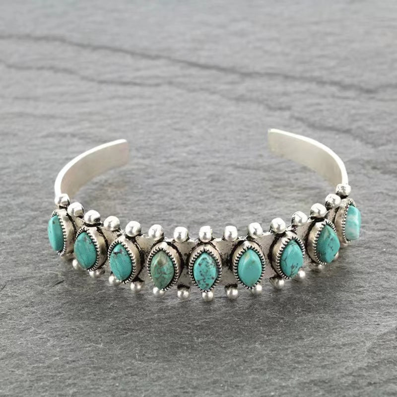 Brazalete de Turquesa Azmira | Oro blanco