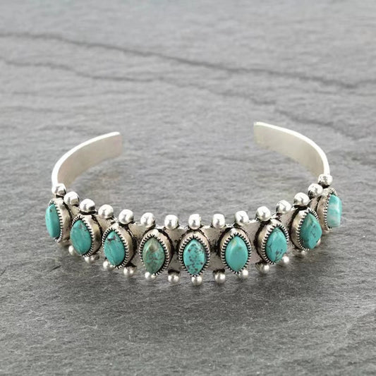 Brazalete de Turquesa Azmira | Oro blanco
