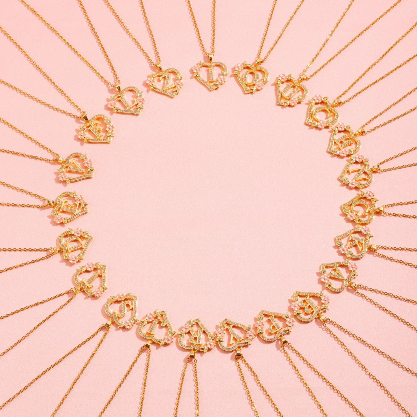 Collar con Inicial y Dije Floral | Oro