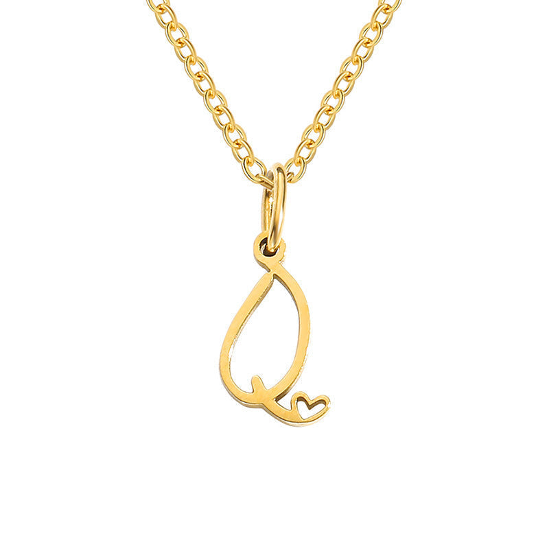 Collar con Inicial y Corazón | Oro