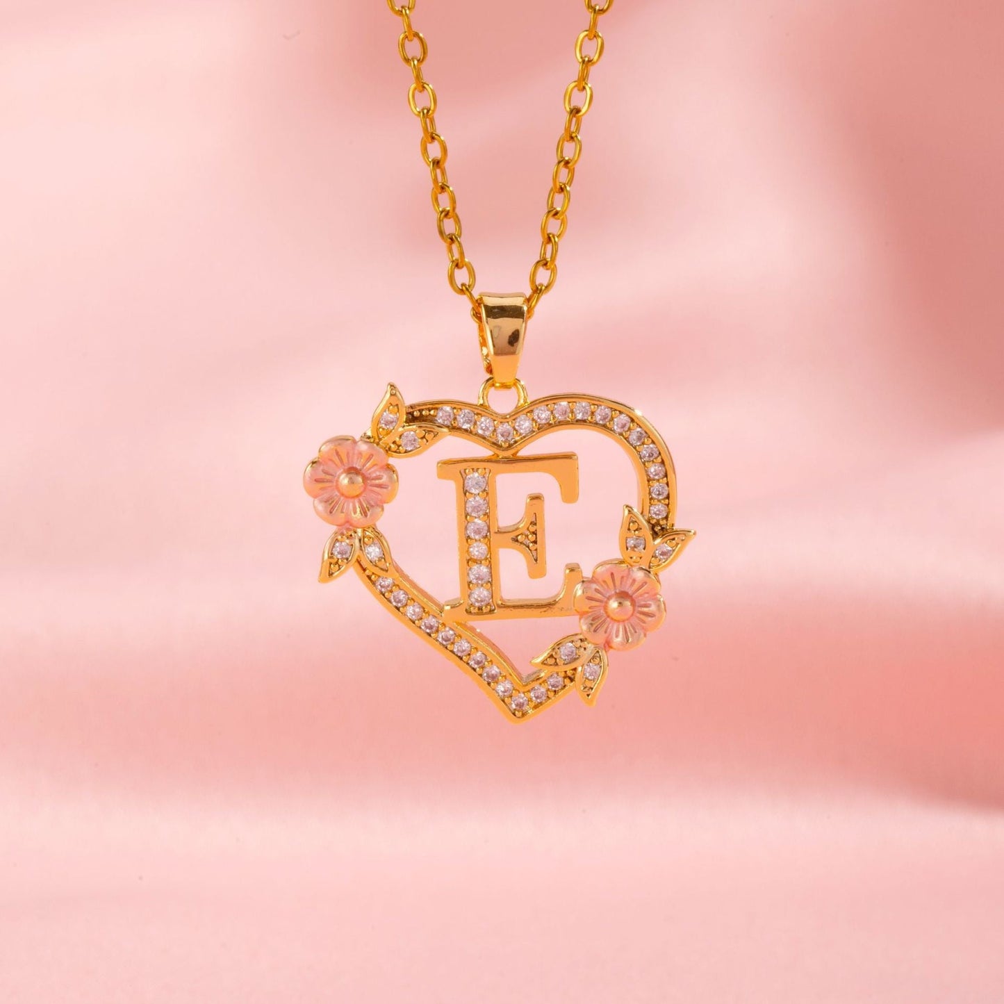Collar con Inicial y Dije Floral | Oro