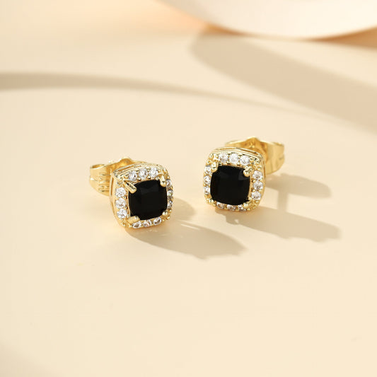 Aretes de Botón Midnight Royale | Oro