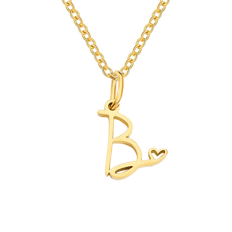 Collar con Inicial y Corazón | Oro