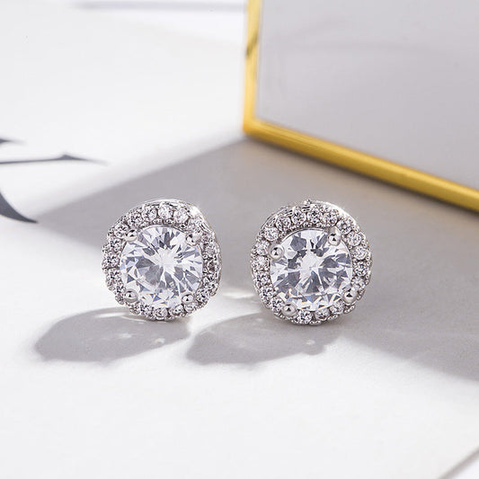 Aretes Brillo Solea | Oro blanco