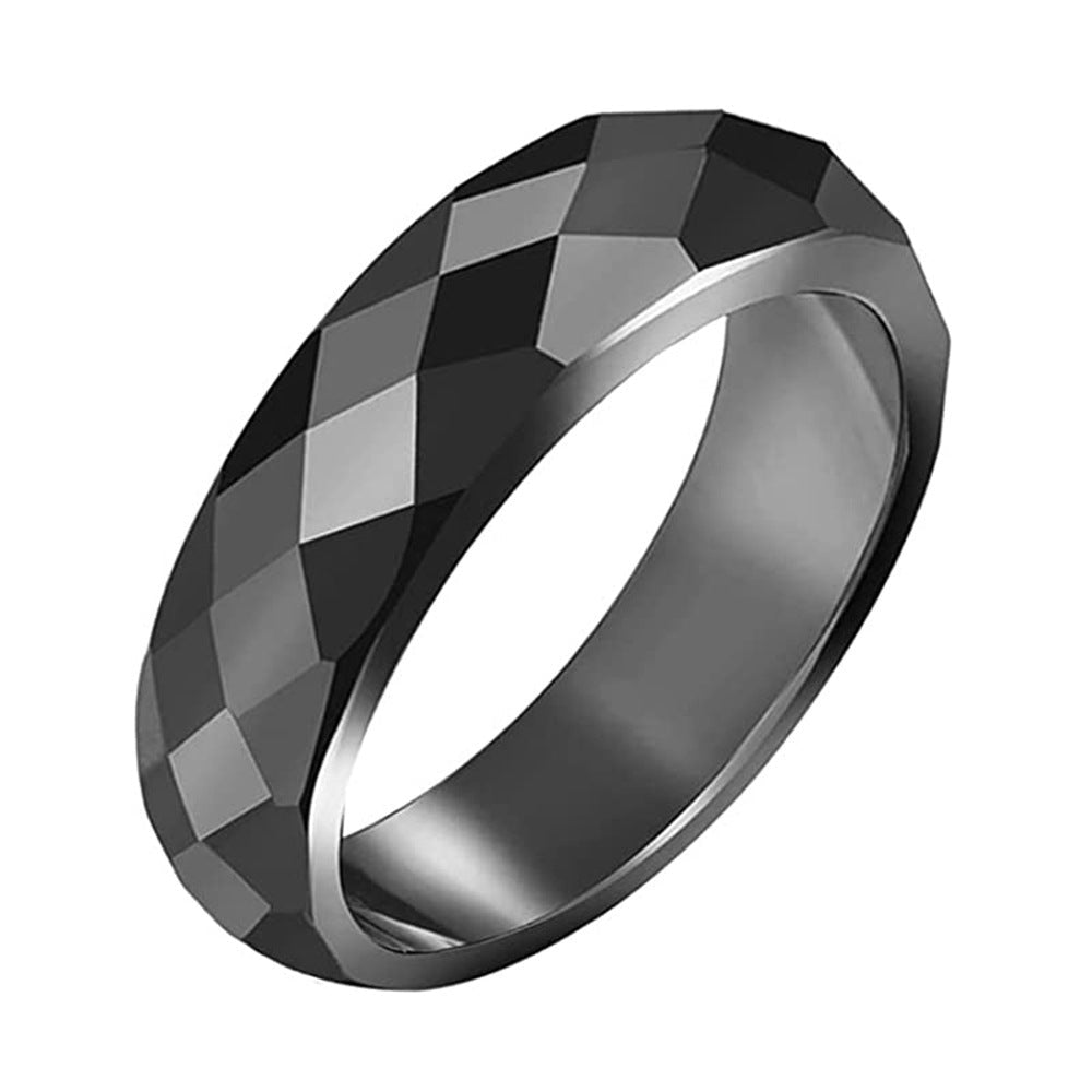 Anillo Minimalista Facet | Acabado negro