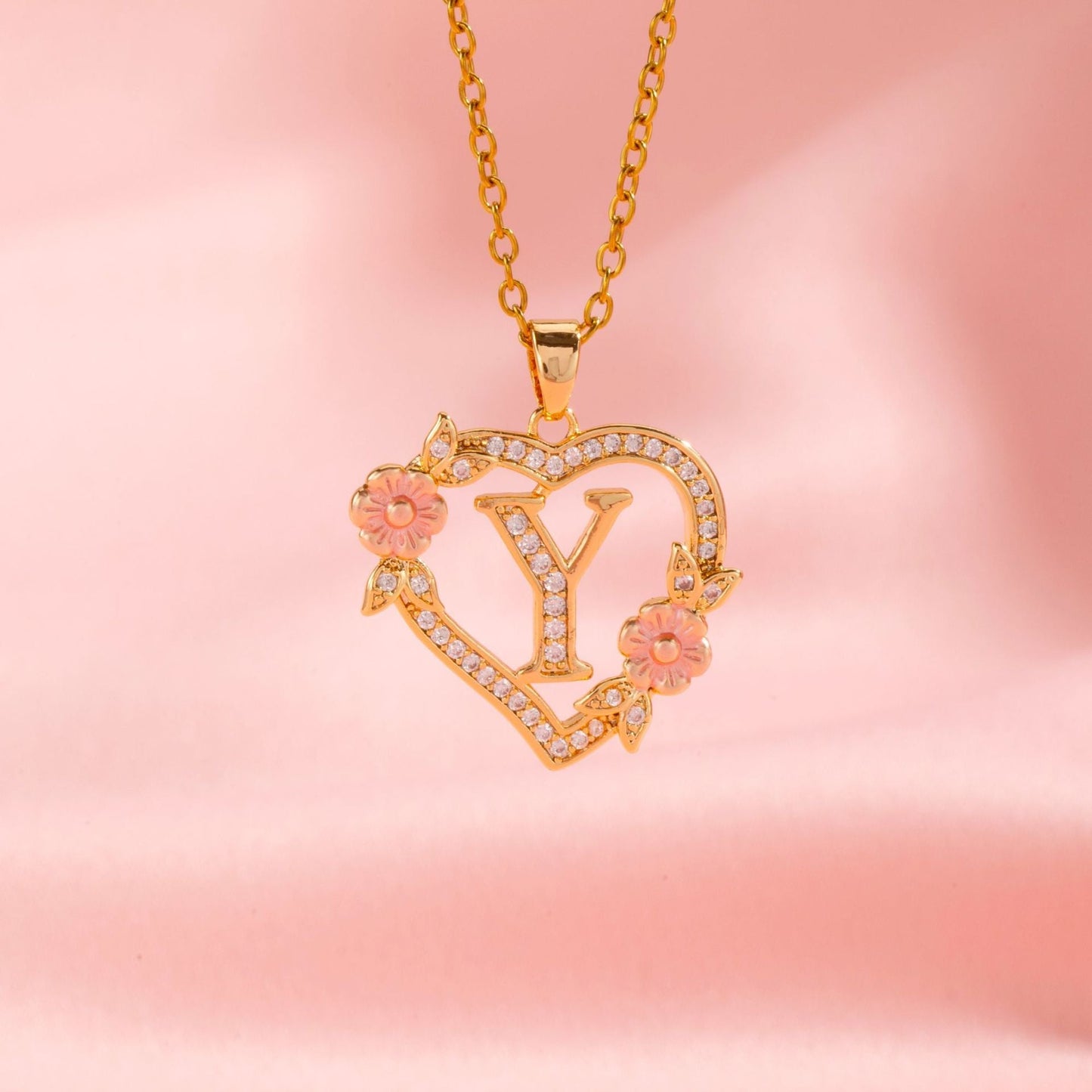 Collar con Inicial y Dije Floral | Oro