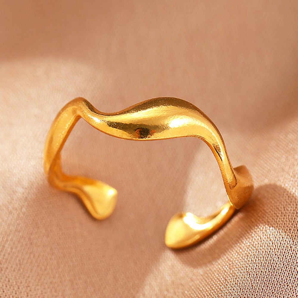 Anillo Elyra de Flujo Suave | Oro