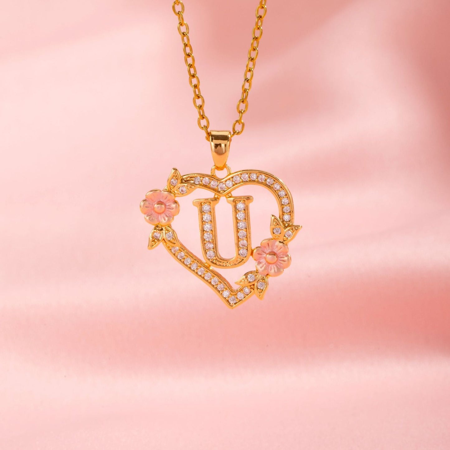 Collar con Inicial y Dije Floral | Oro