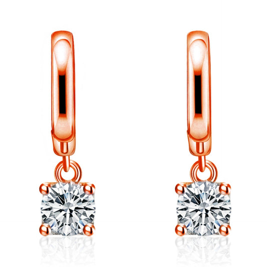 Aretes Colgantes Cuadrados Aurora | Oro rosa