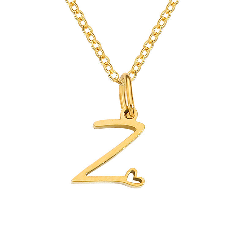 Collar con Inicial y Corazón | Oro