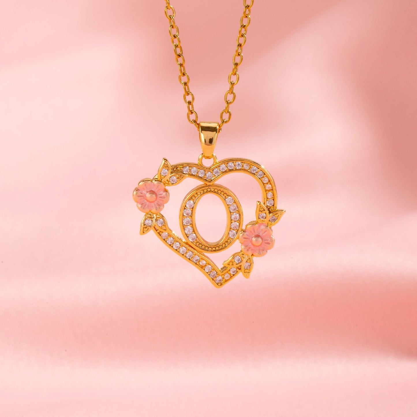 Collar con Inicial y Dije Floral | Oro