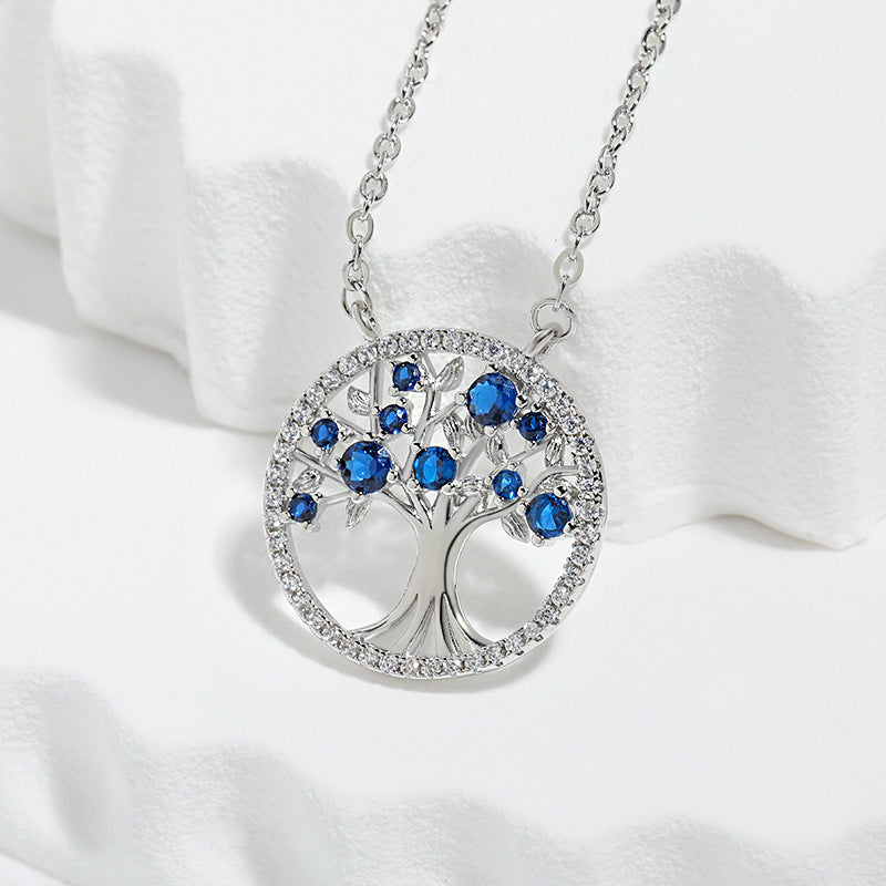 Collar Zafiro Tree Life | Oro blanco