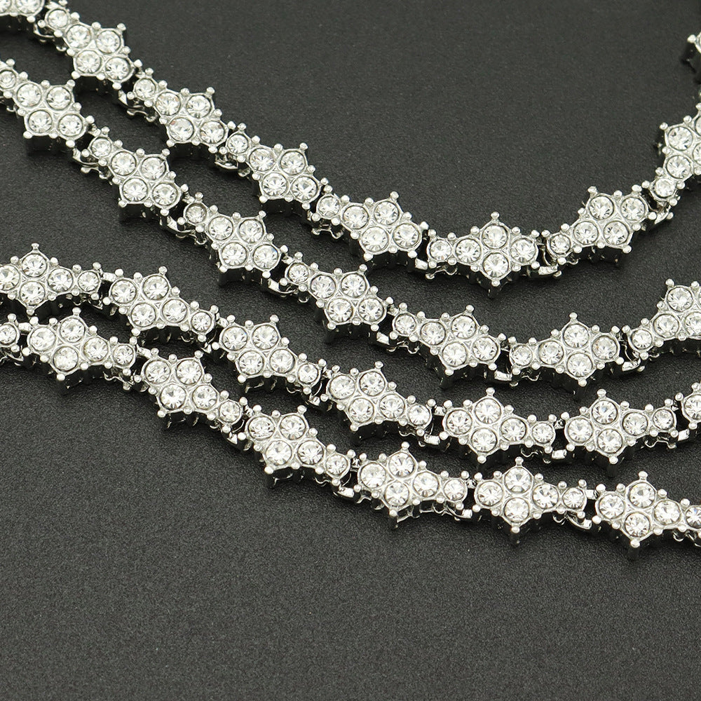 Collar Tennis Clásico de Racimo | Oro blanco