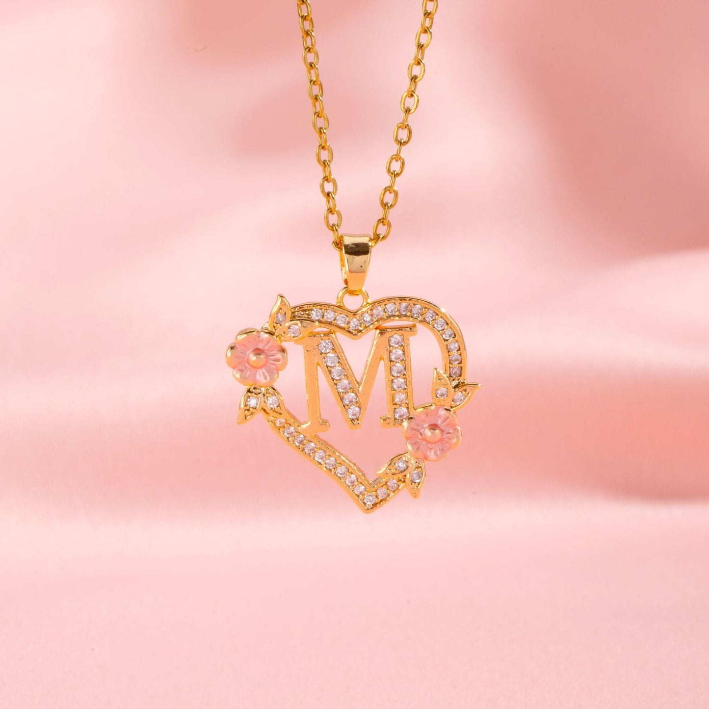 Collar con Inicial y Dije Floral | Oro