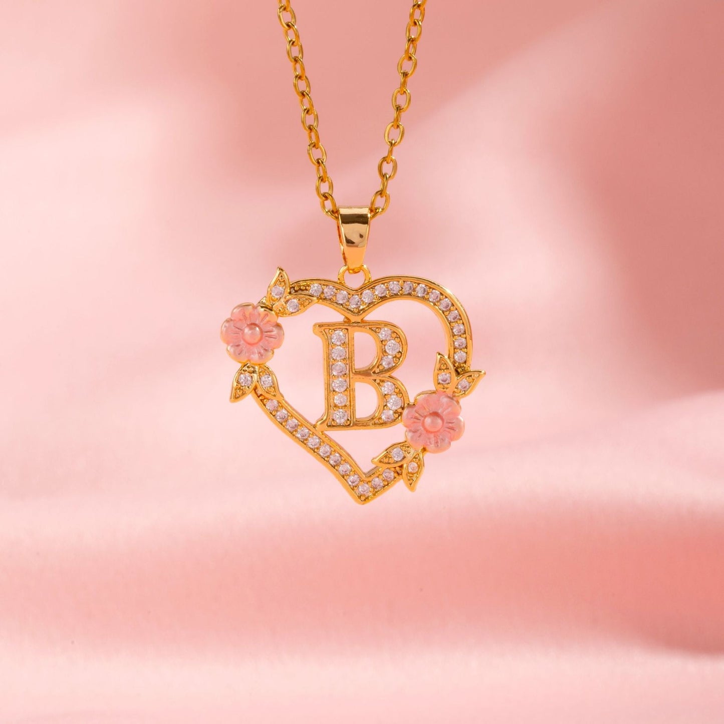 Collar con Inicial y Dije Floral | Oro