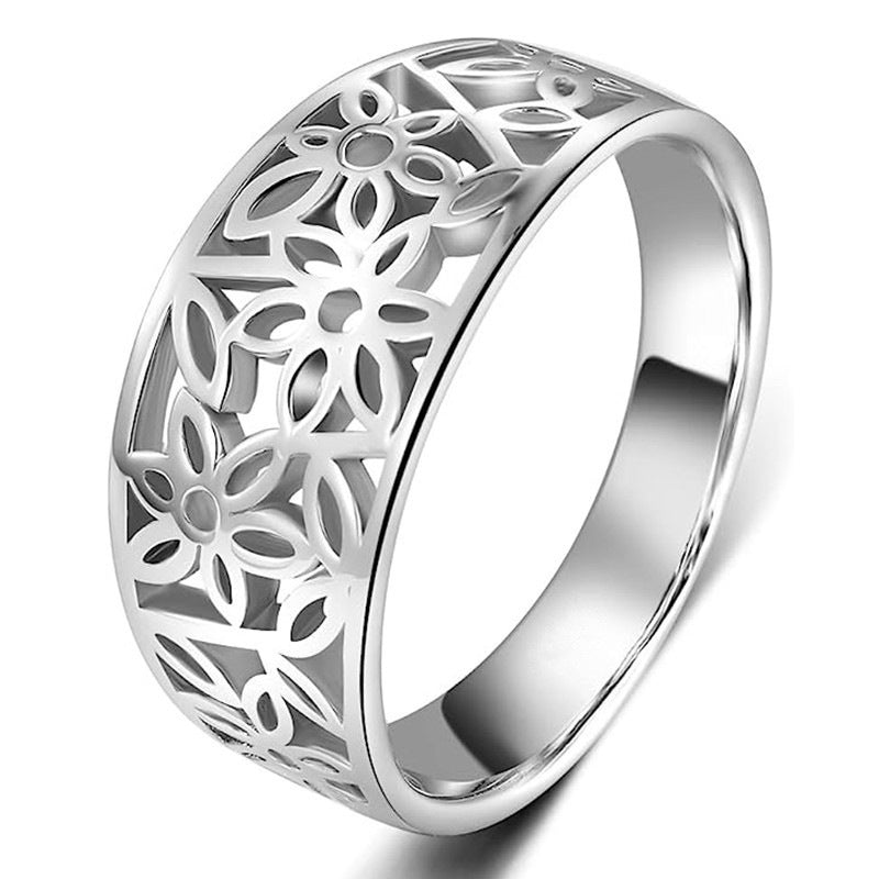 Anillo de Flor Delicate Daria | Oro blanco