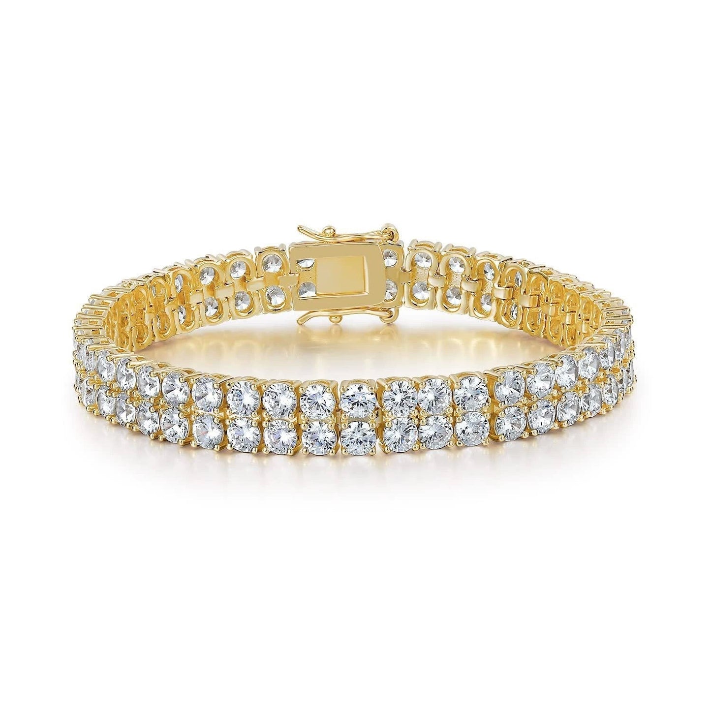 Pulsera Tennis de Doble Hilera | Oro