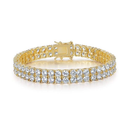 Pulsera Tennis de Doble Hilera | Oro