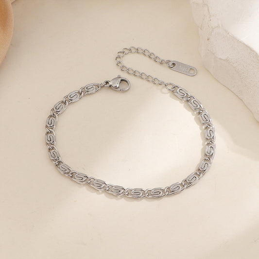 Pulsera de Cadena Nusa Woven | Oro blanco