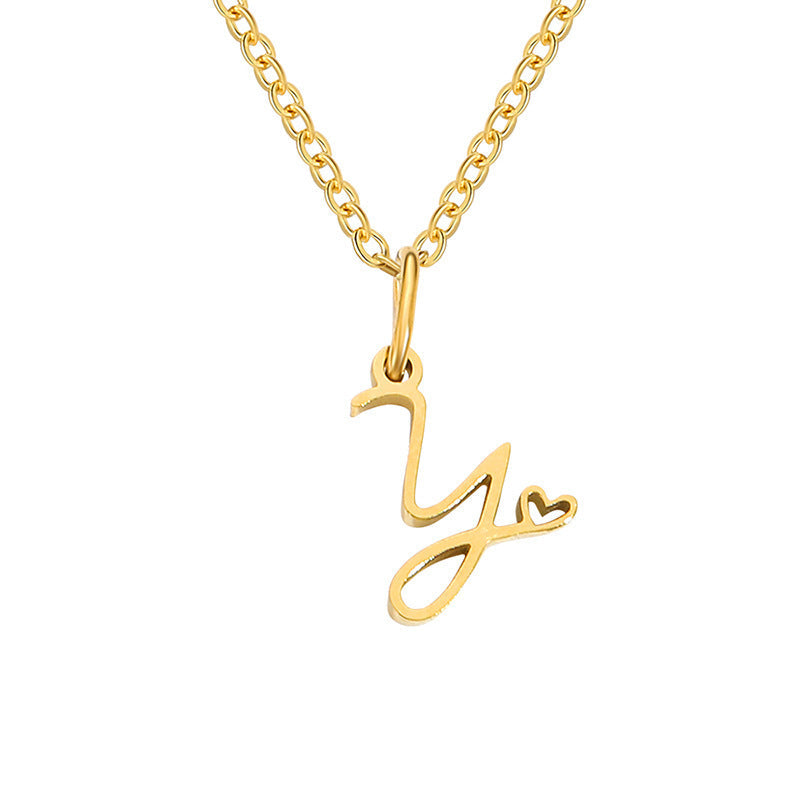 Collar con Inicial y Corazón | Oro