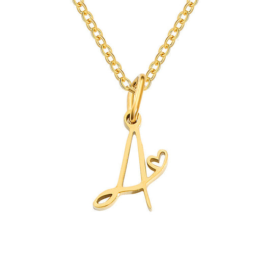 Collar con Inicial y Corazón | Oro