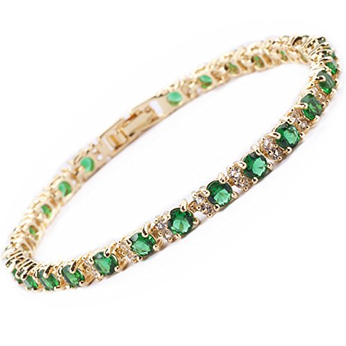 Pulsera Tennis Esmeralda Trio | Oro