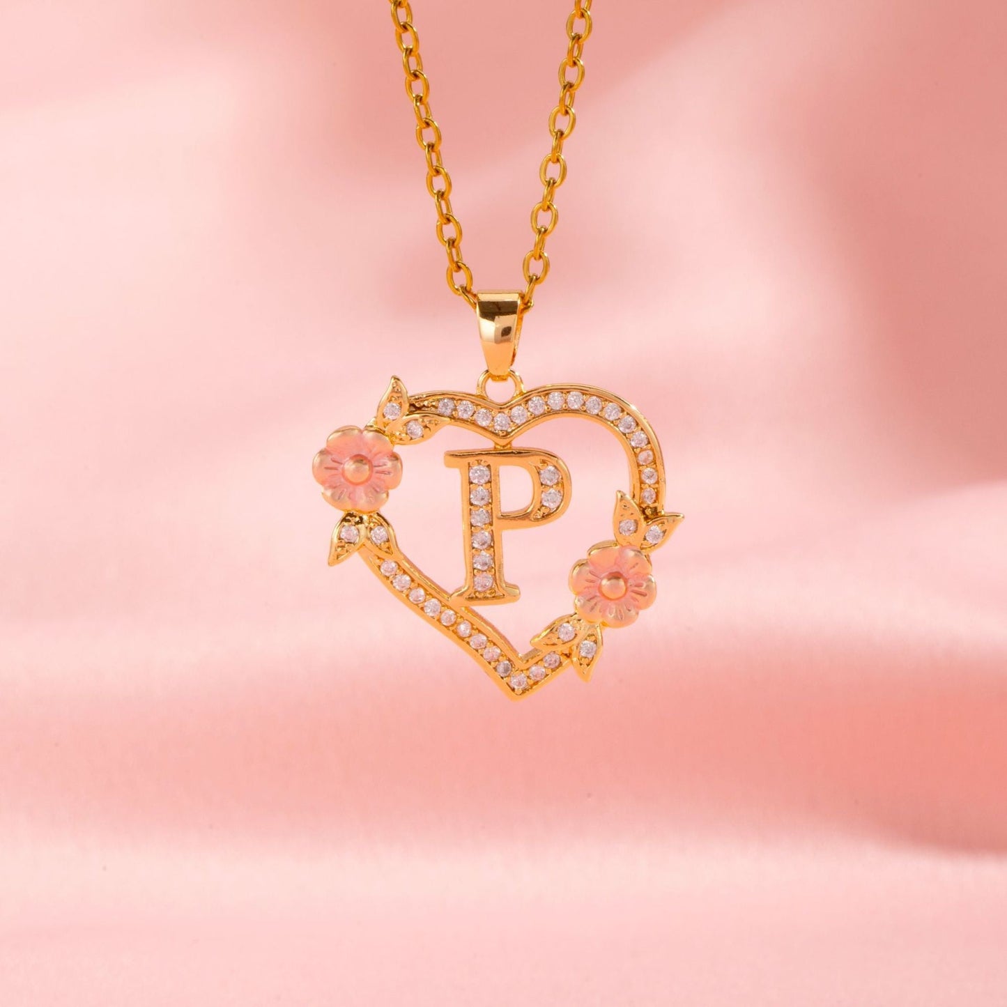 Collar con Inicial y Dije Floral | Oro