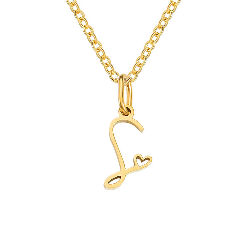 Collar con Inicial y Corazón | Oro