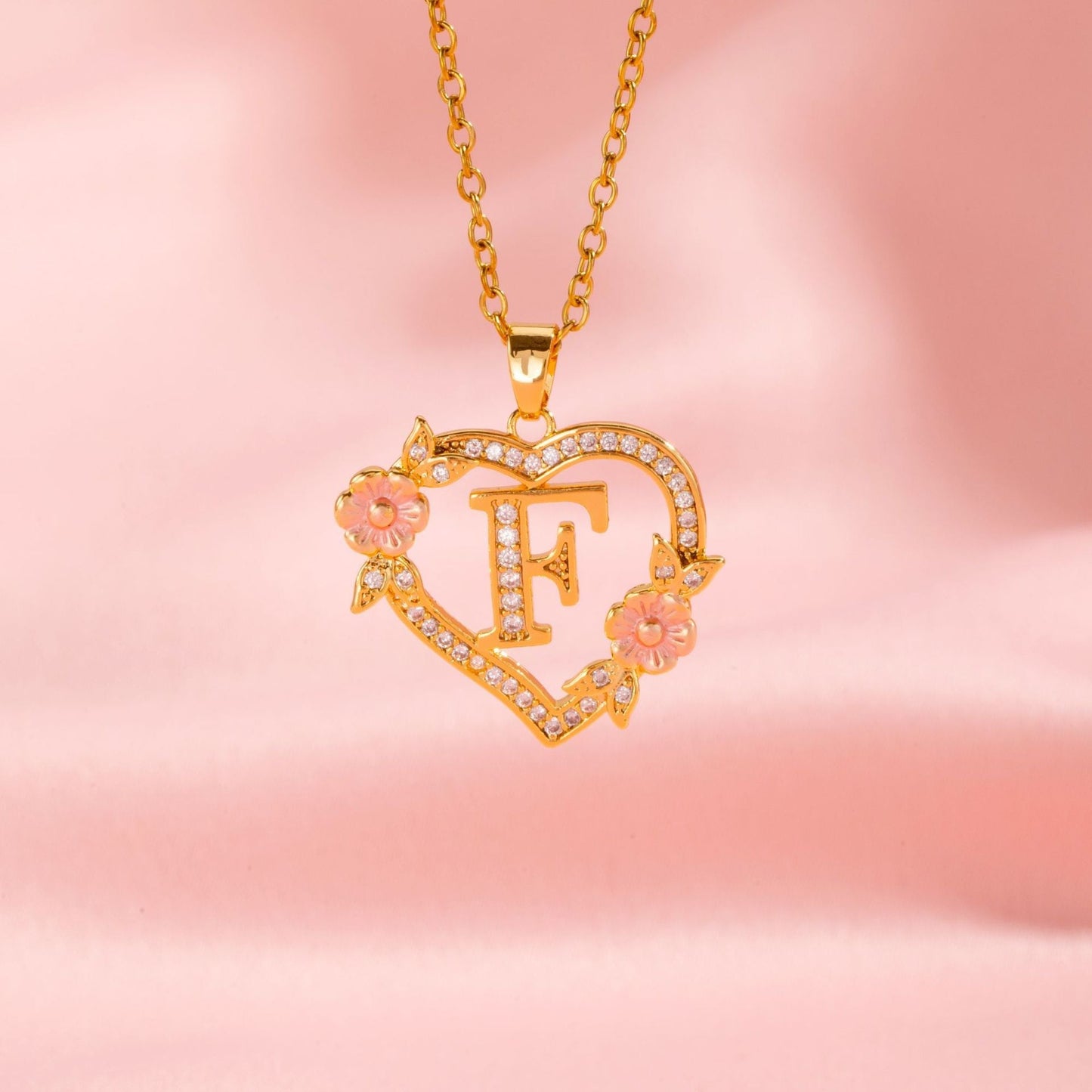 Collar con Inicial y Dije Floral | Oro