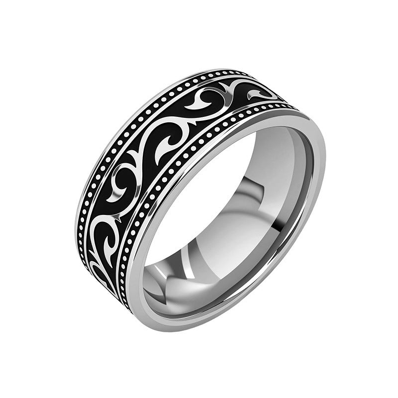 Anillo de Banda Noir Pattern | Oro blanco