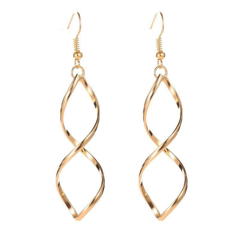 Aretes Colgantes Espiral | Oro