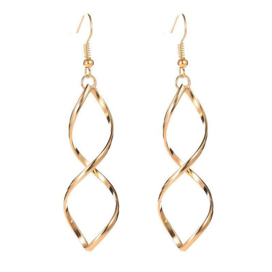 Aretes Colgantes Espiral | Oro