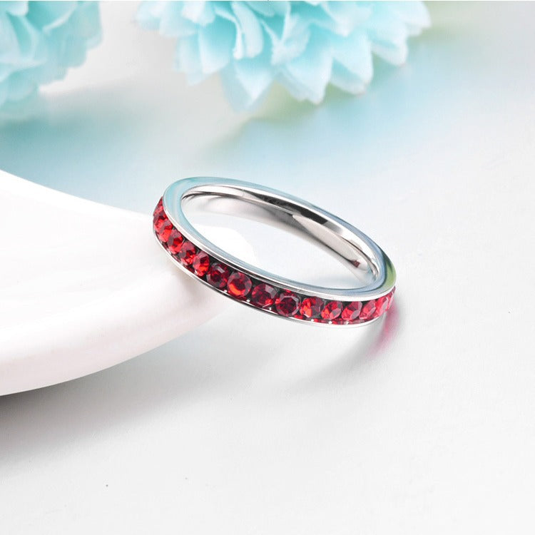Anillo de Eternidad de Banda Rubí | Oro blanco