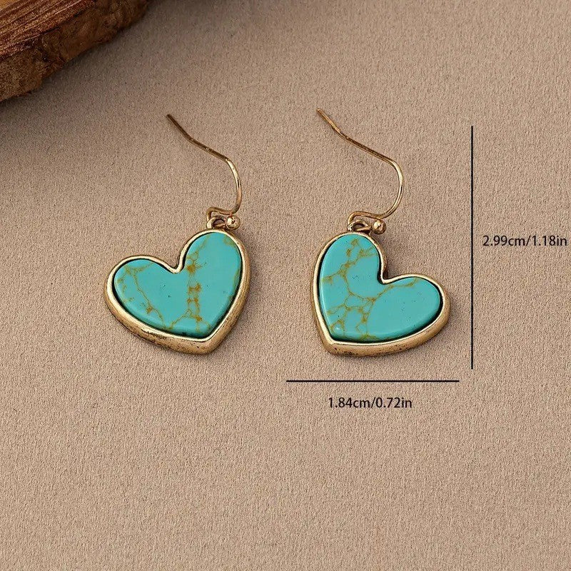 Aretes de Turquesa Love | Oro rosa